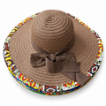 African Print Wide-Brim Sun Hat